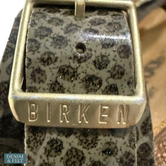 Birkenstock Gizeh Snake Print Sandals Women’s 7-7.5 EU 38 Comfort Cork Footbed - Picture 11 of 14